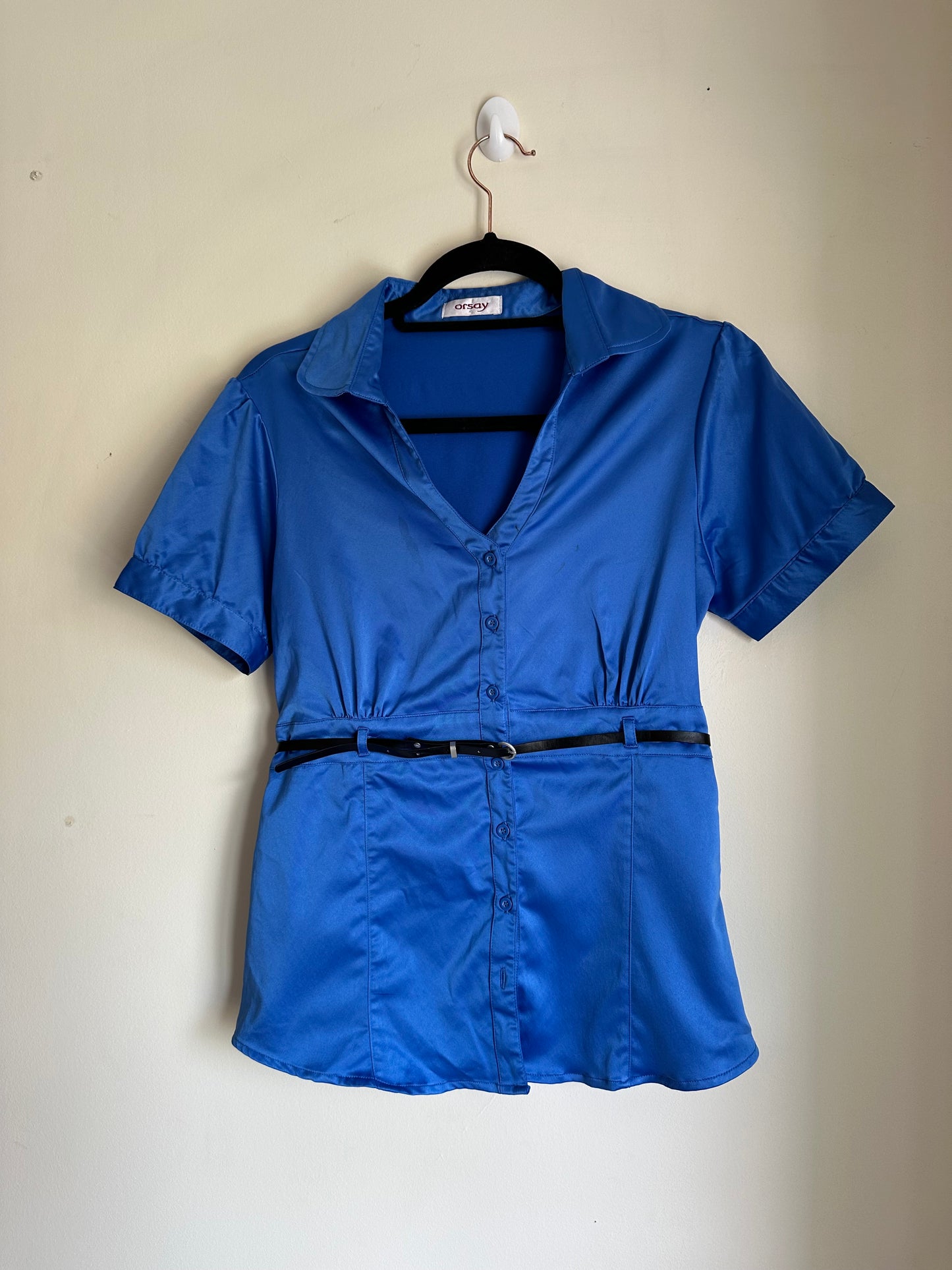 Faux satin shirt