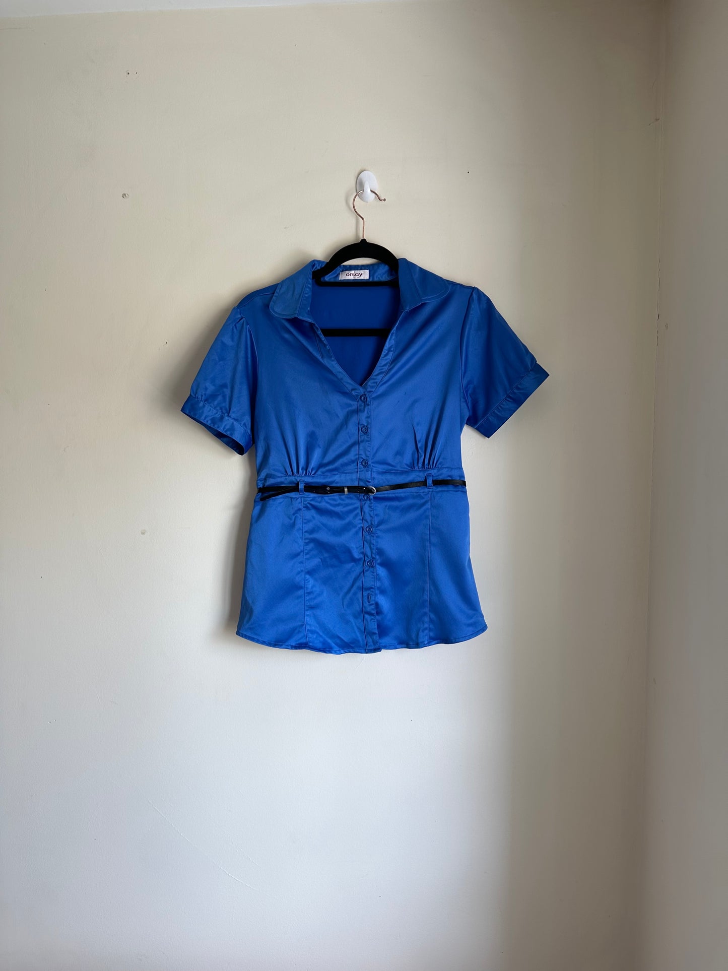 Faux satin shirt