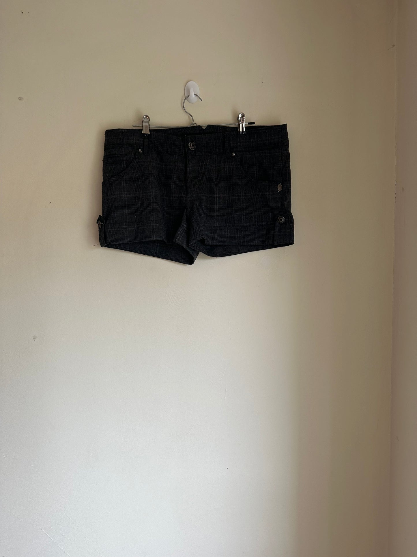 Dark plaid shorts