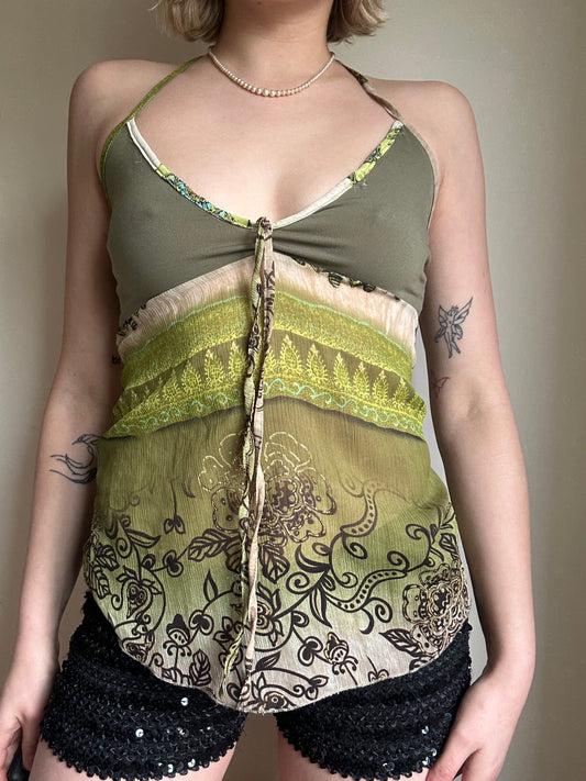 Mesh halter neck top