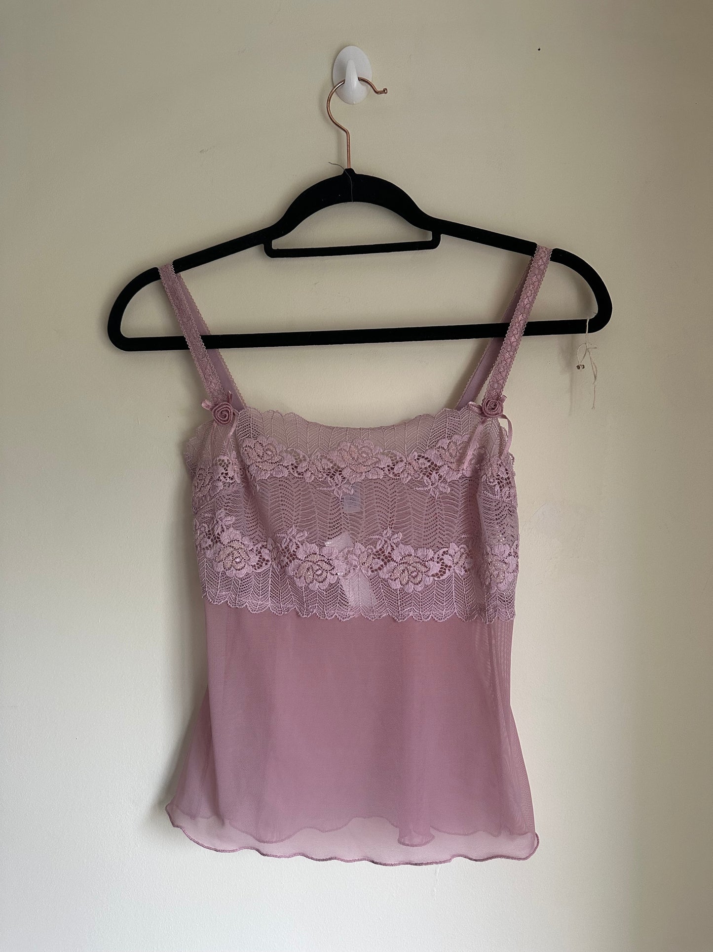 Sheer lace cami top