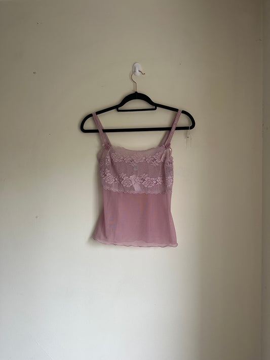 Sheer lace cami top