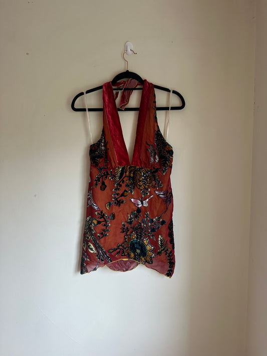 Sequin halter neck top
