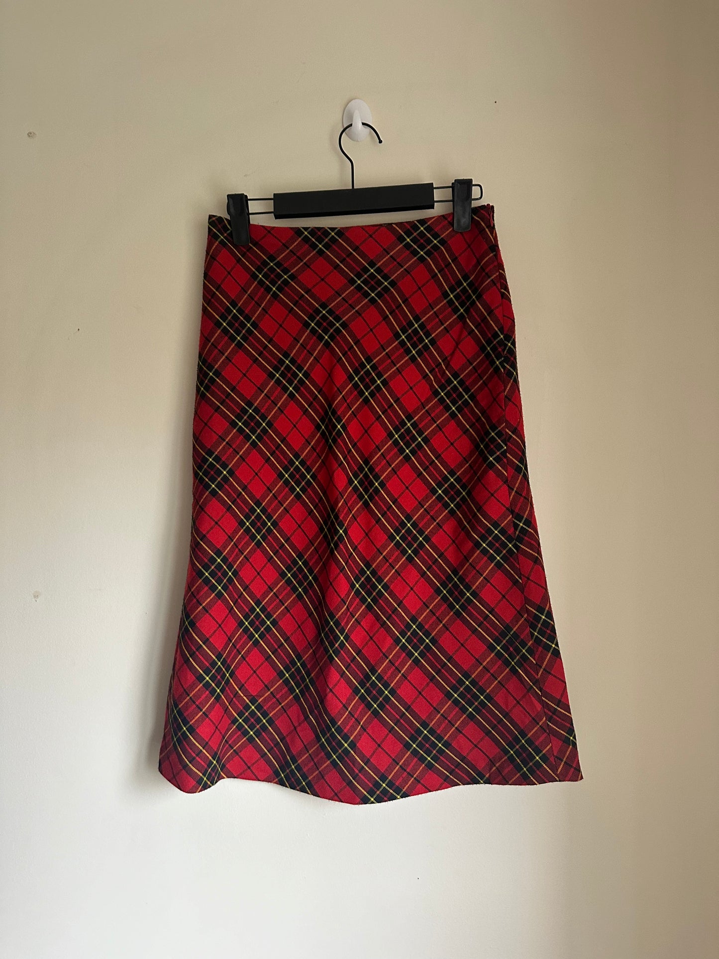 Tartan midi skirt