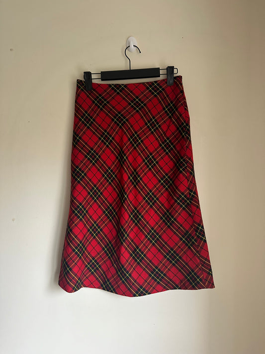 Tartan midi skirt