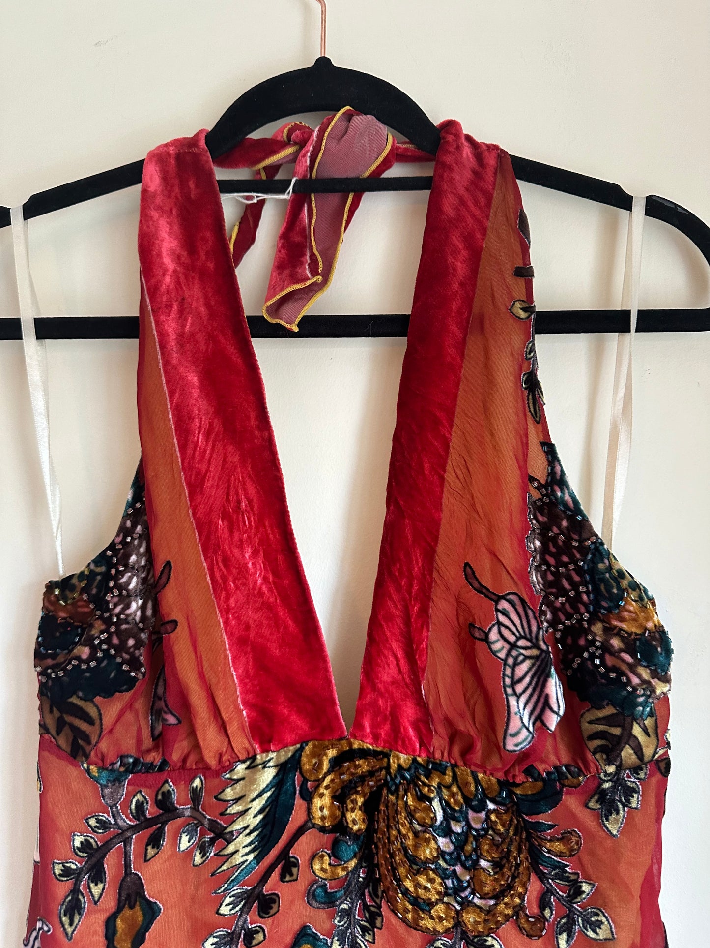 Sequin halter neck top