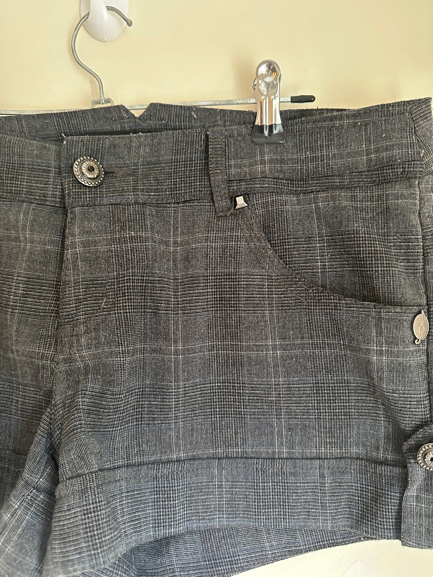 Dark plaid shorts
