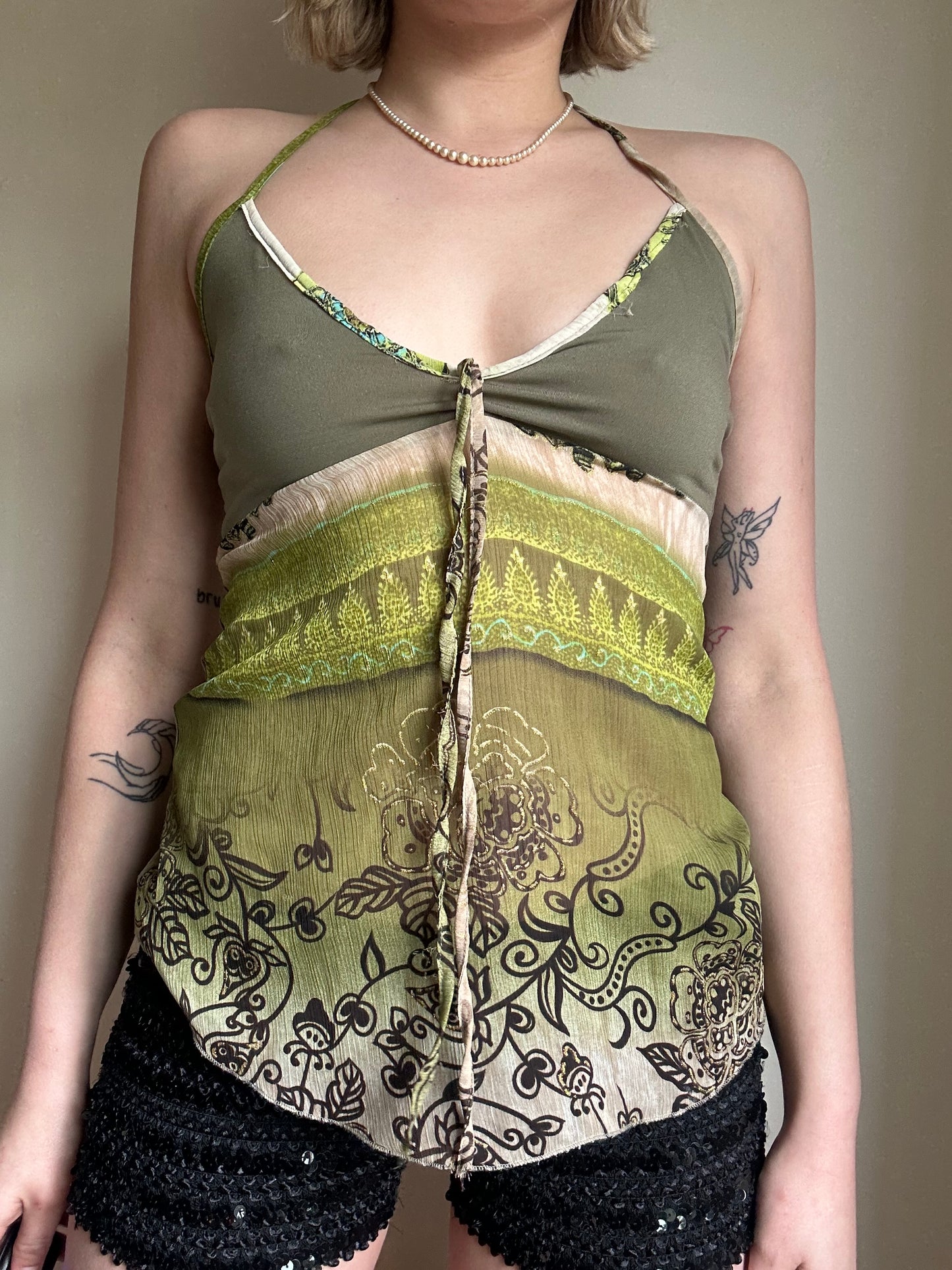 Mesh halter neck top