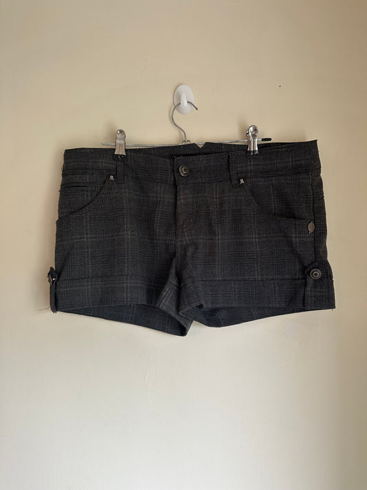Dark plaid shorts