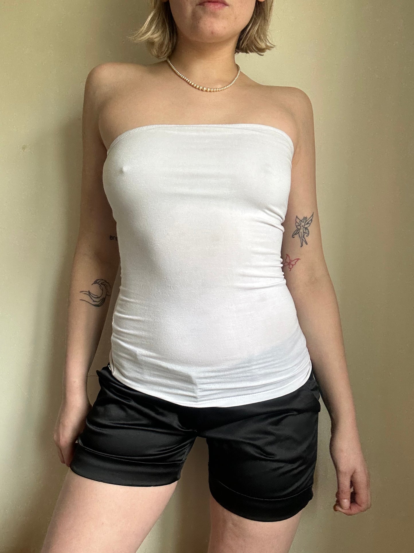 Shiny black hot pants