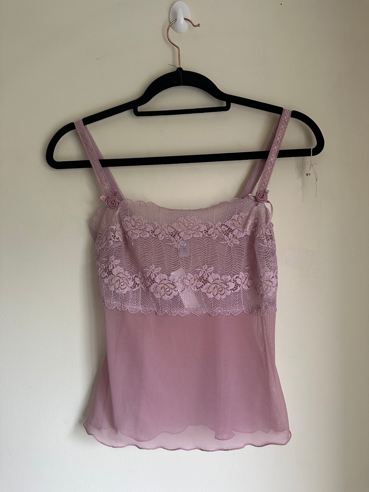 Sheer lace cami top