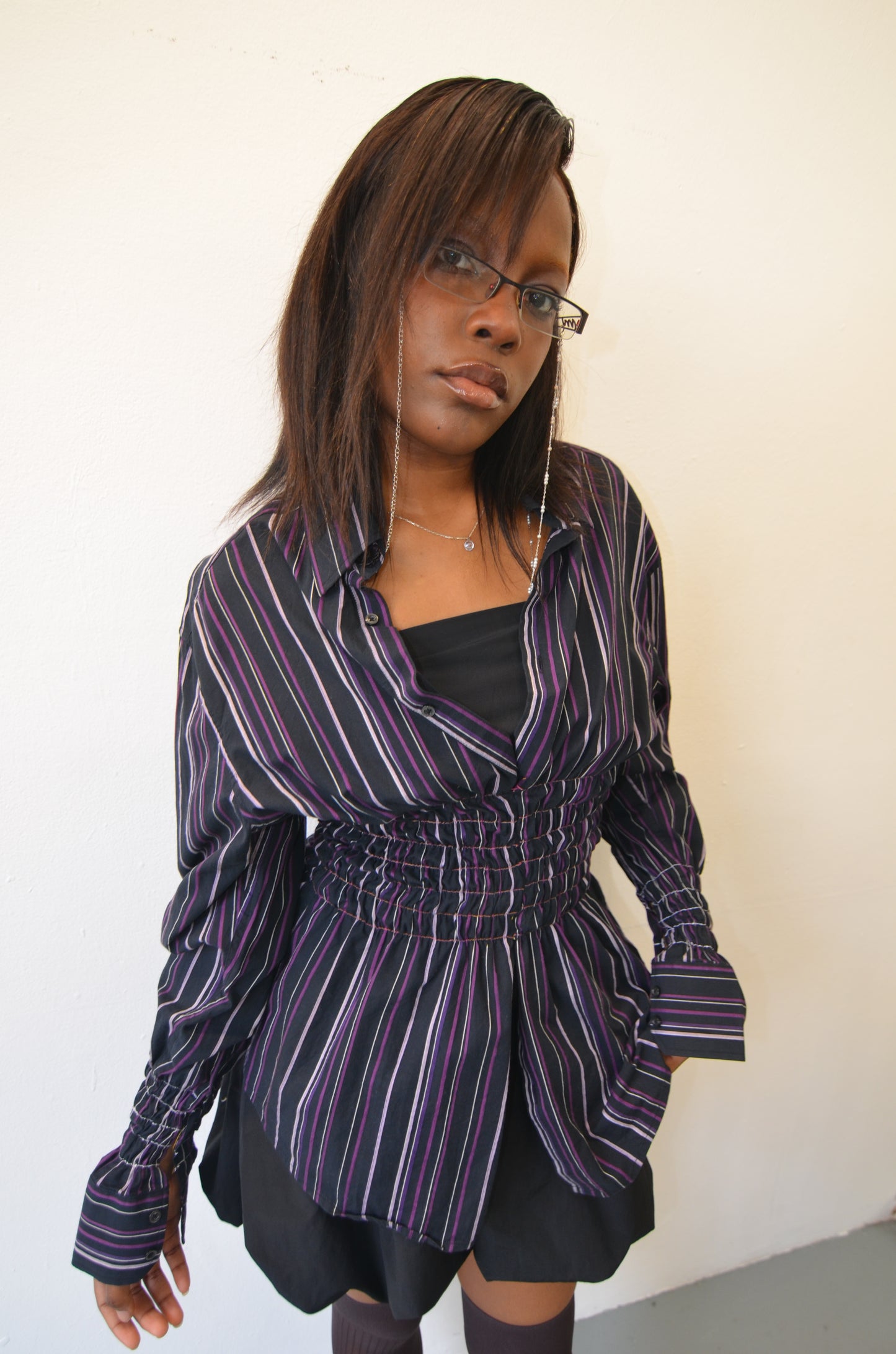 LILLIAN Shirt // BLACK PINK Rouched
