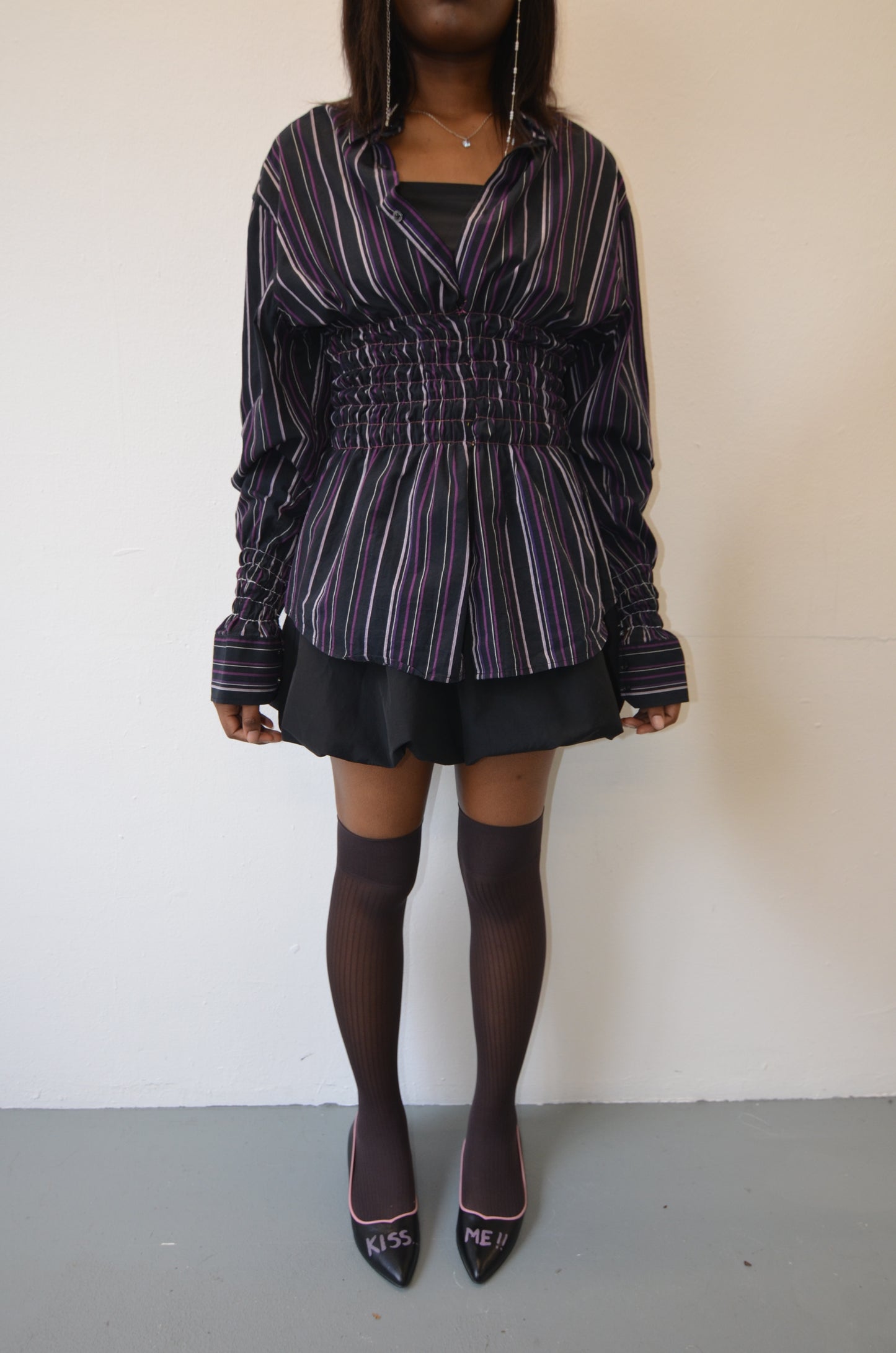 LILLIAN Shirt // BLACK PINK Rouched