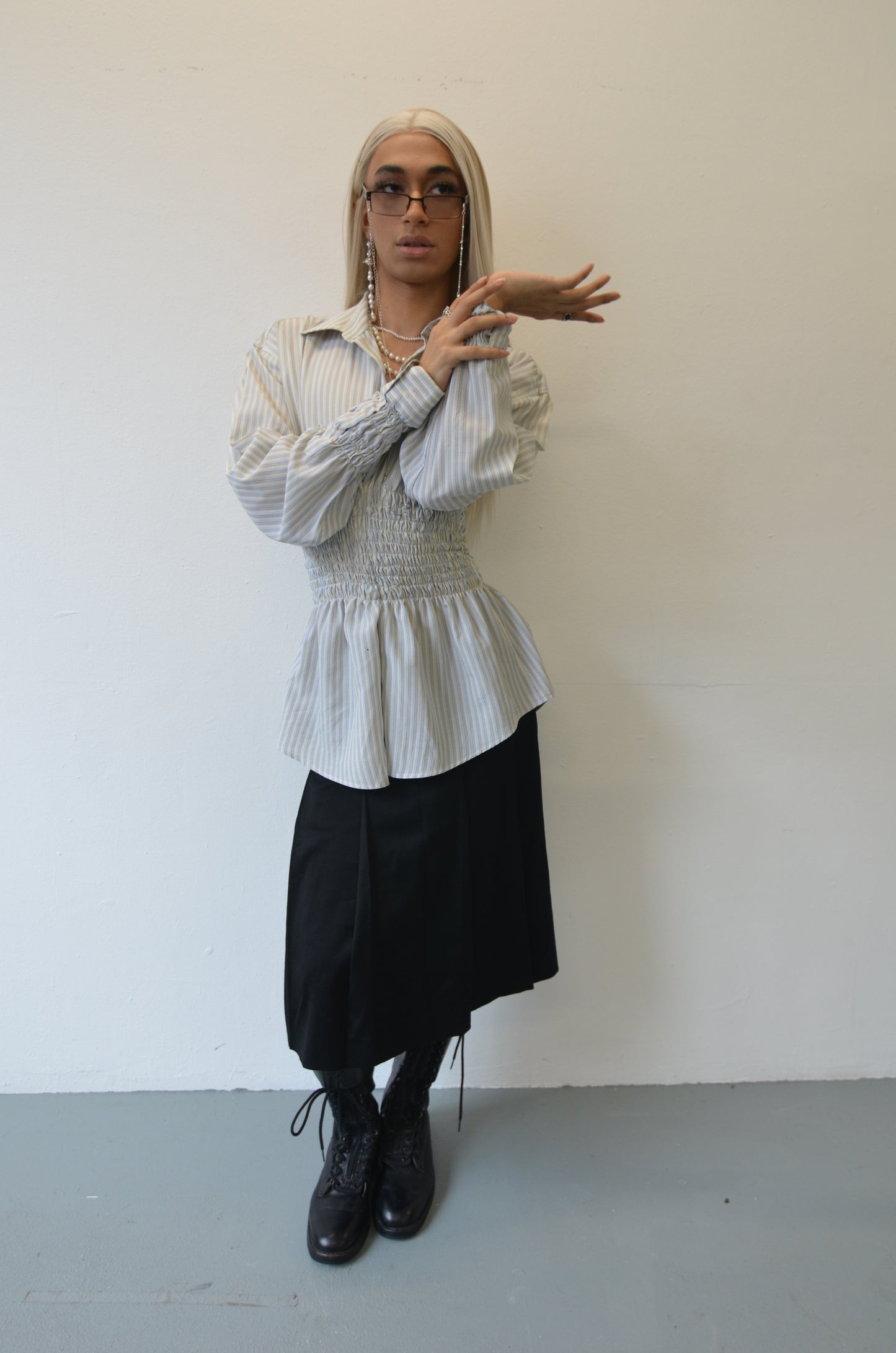 LILLIAN Shirt // STRIPED Rouched