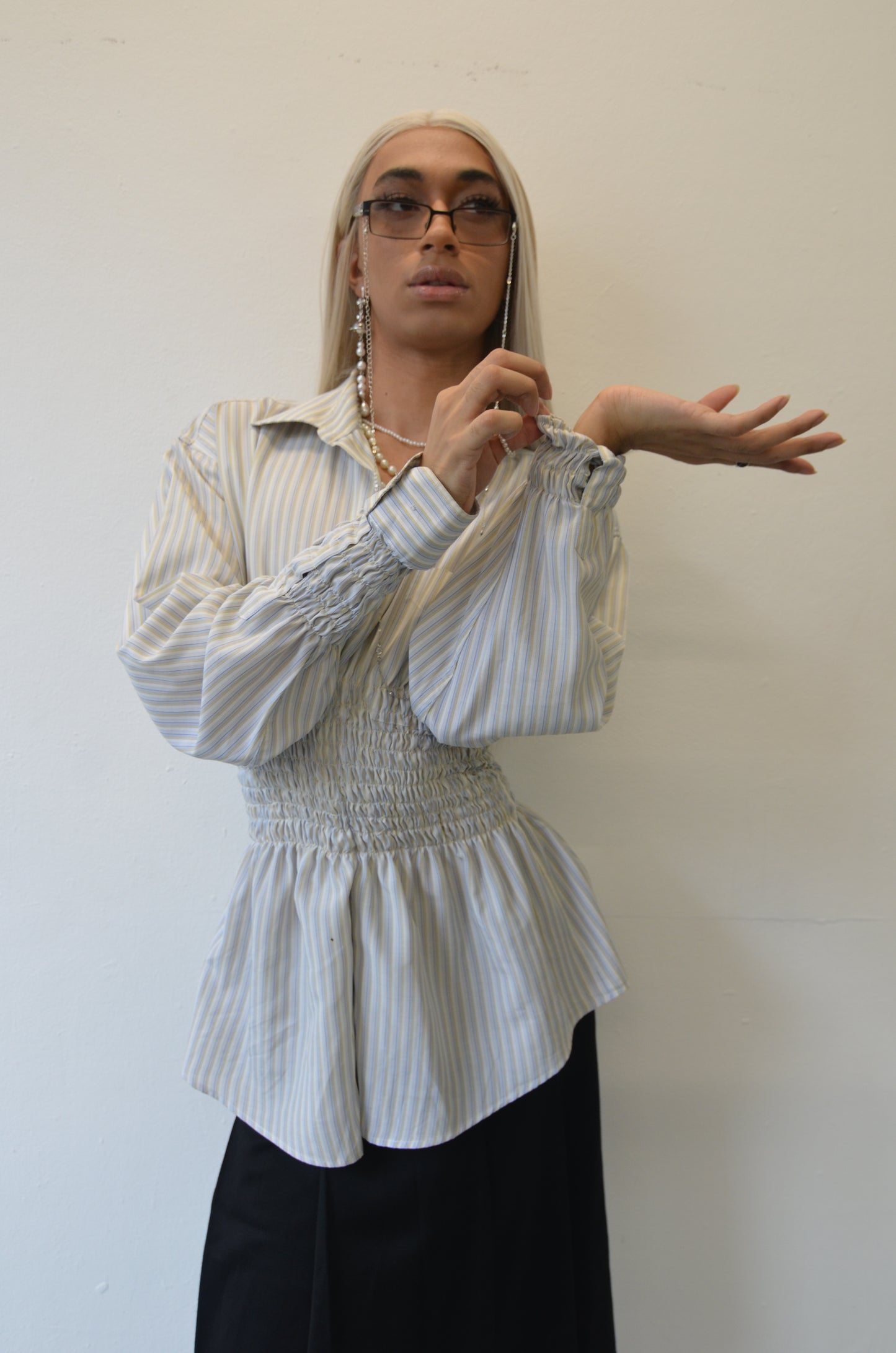 LILLIAN Shirt // STRIPED Rouched