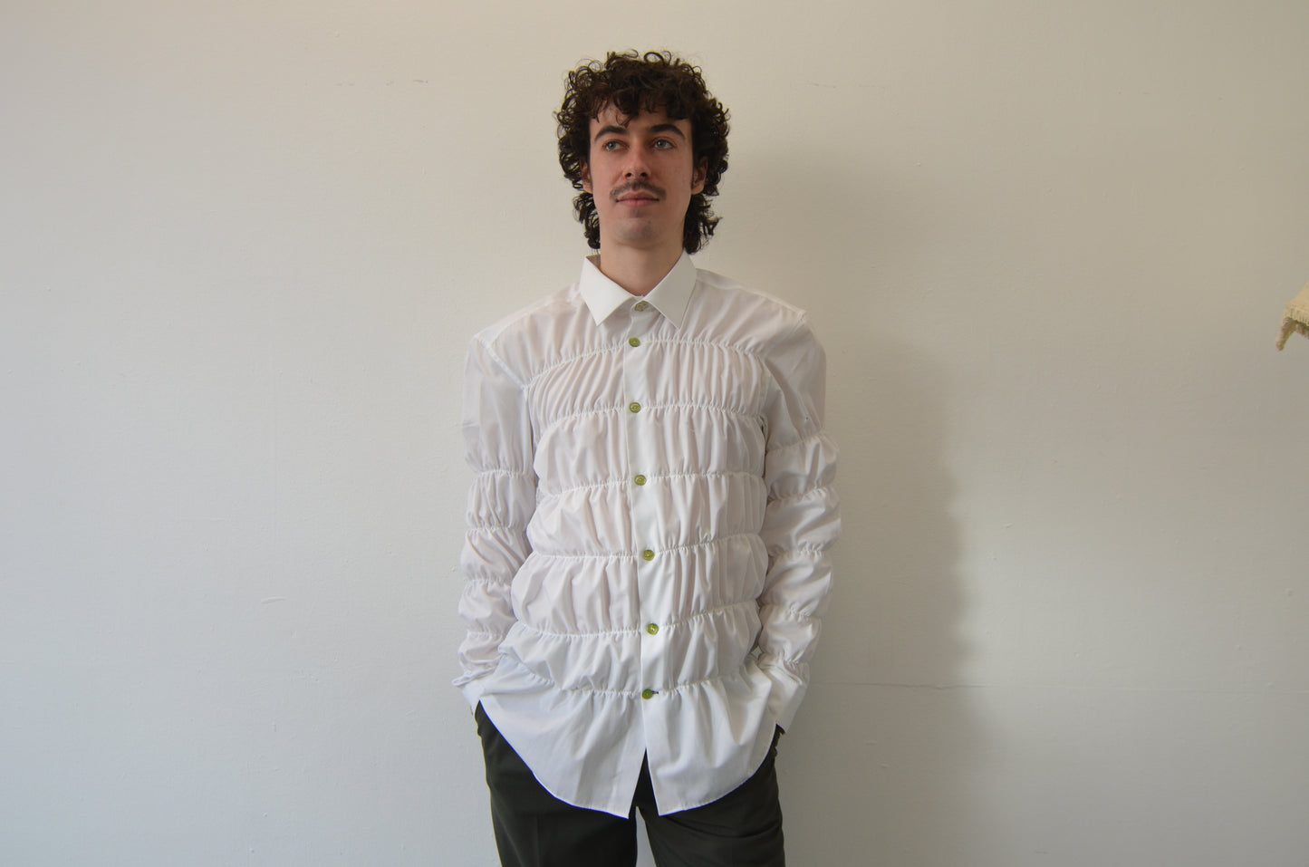 BETSY Shirt // WHITE Bubble Rouched