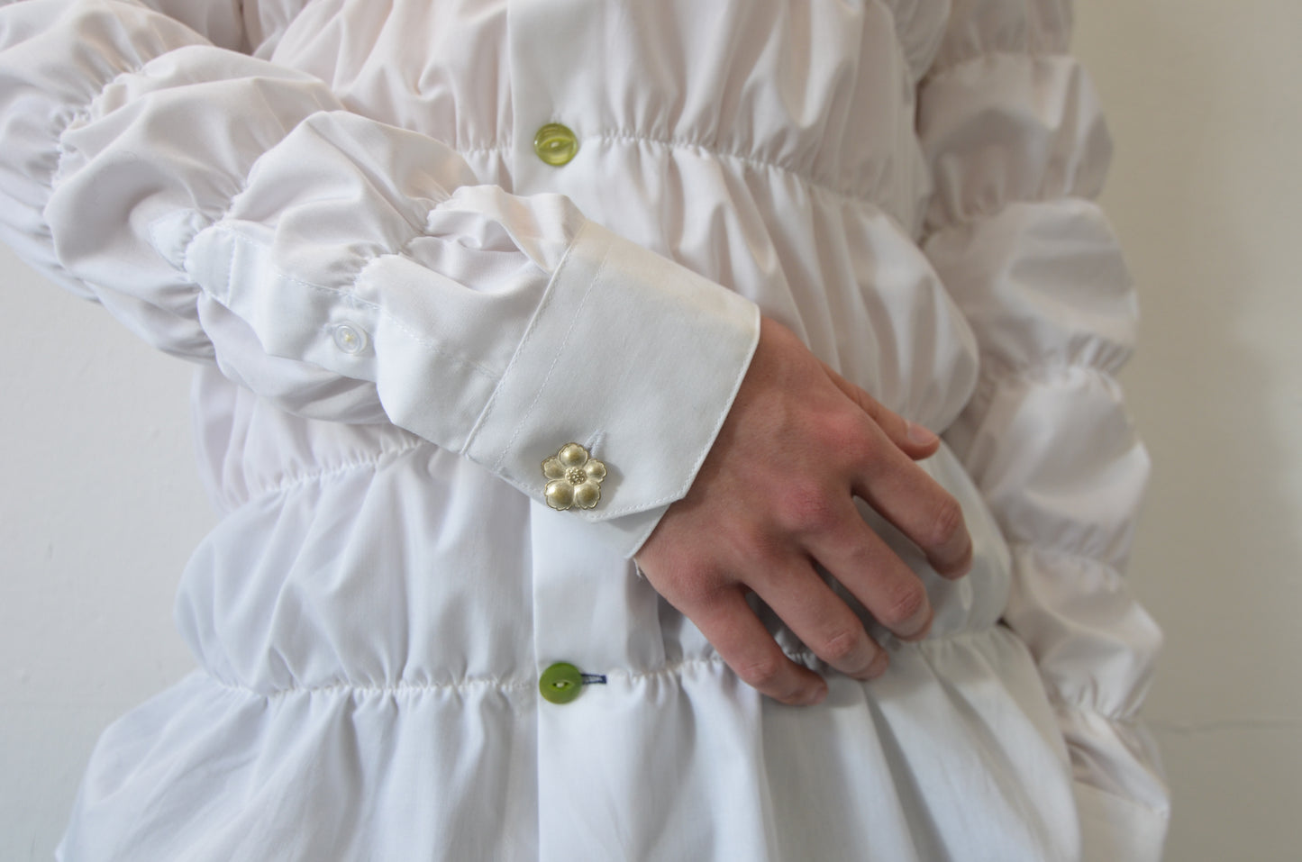 BETSY Shirt // WHITE Bubble Rouched