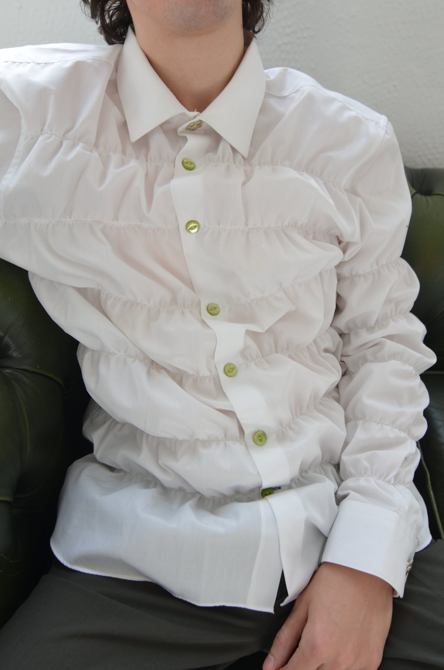 BETSY Shirt // WHITE Bubble Rouched