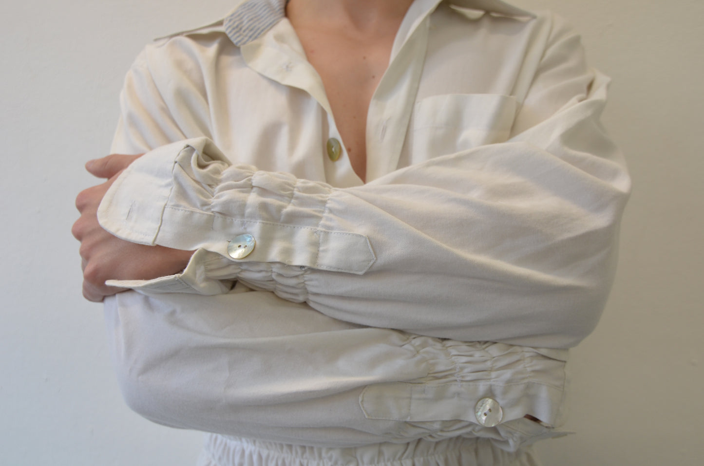 LILLIAN Shirt // WHIITE Rouched