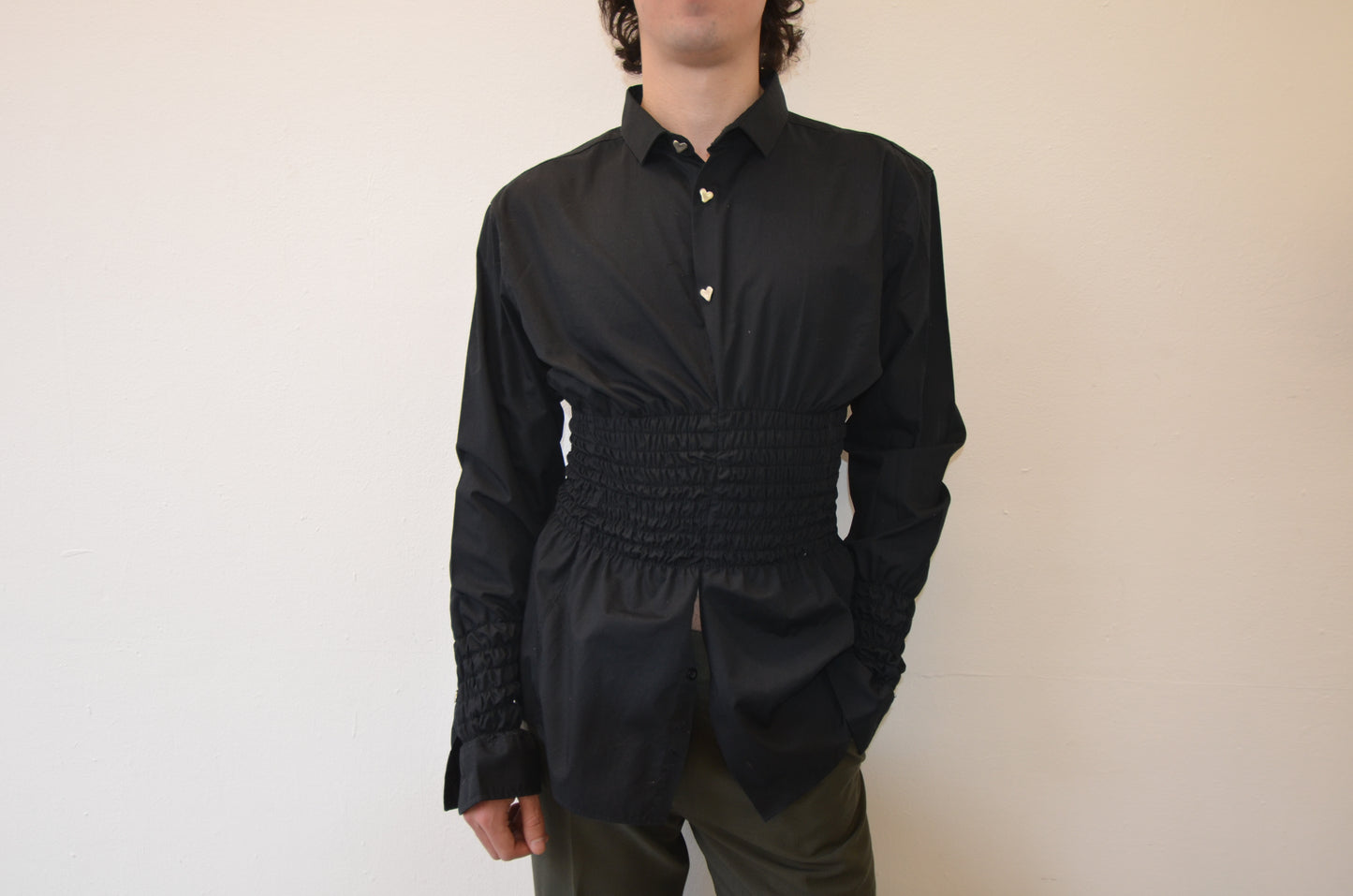LILLIAN Shirt // BLACK Rouched