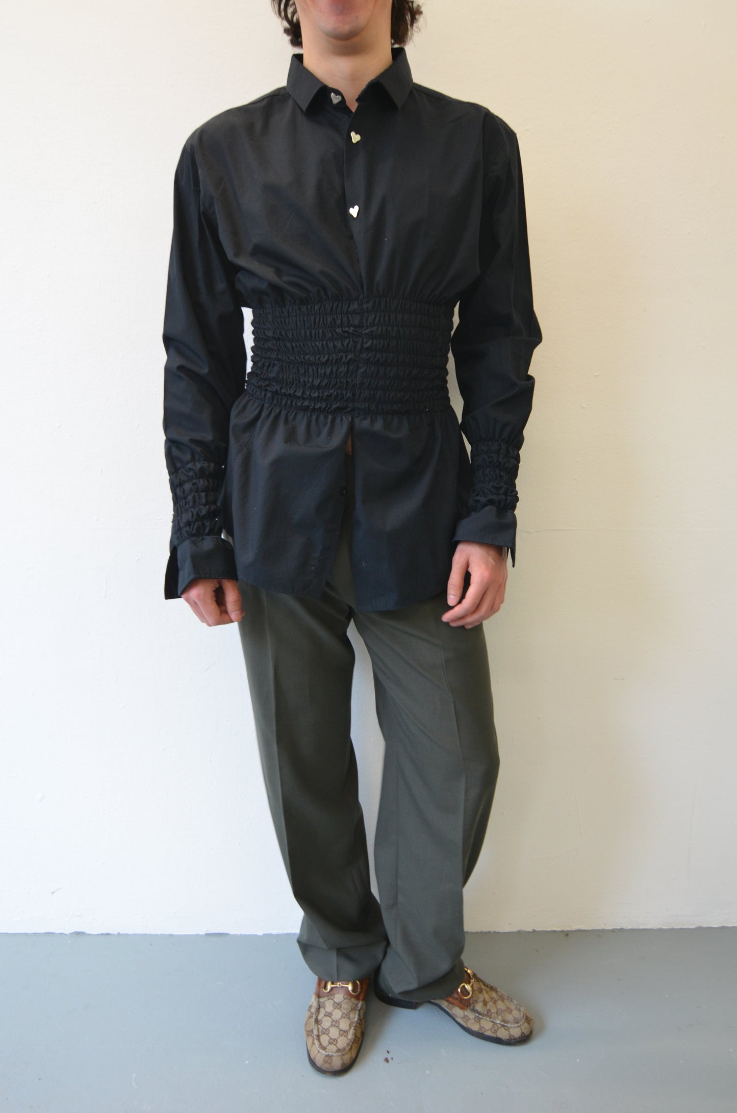 LILLIAN Shirt // BLACK Rouched