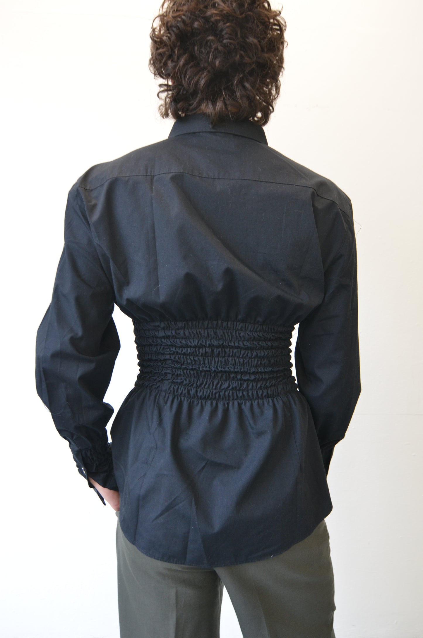 LILLIAN Shirt // BLACK Rouched