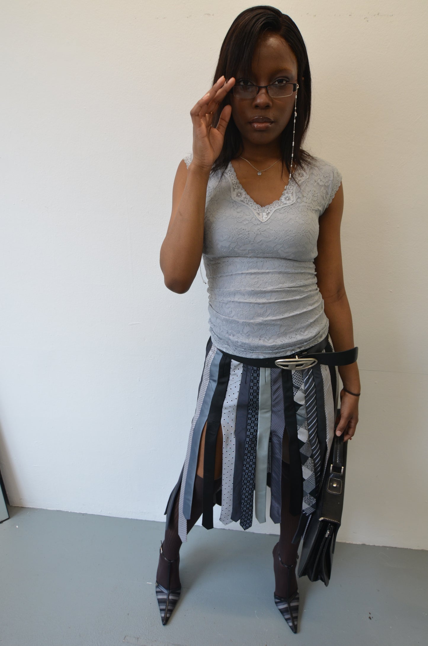I Mean Business Tie skirt // MONOCHROME