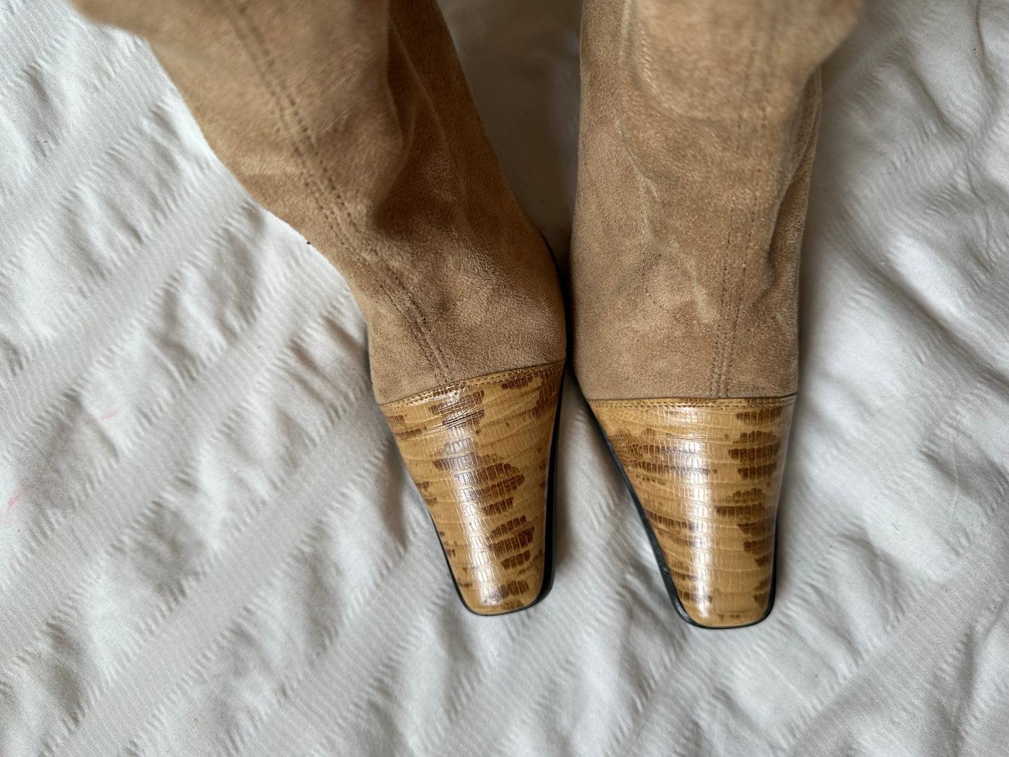 Suede knee high boots