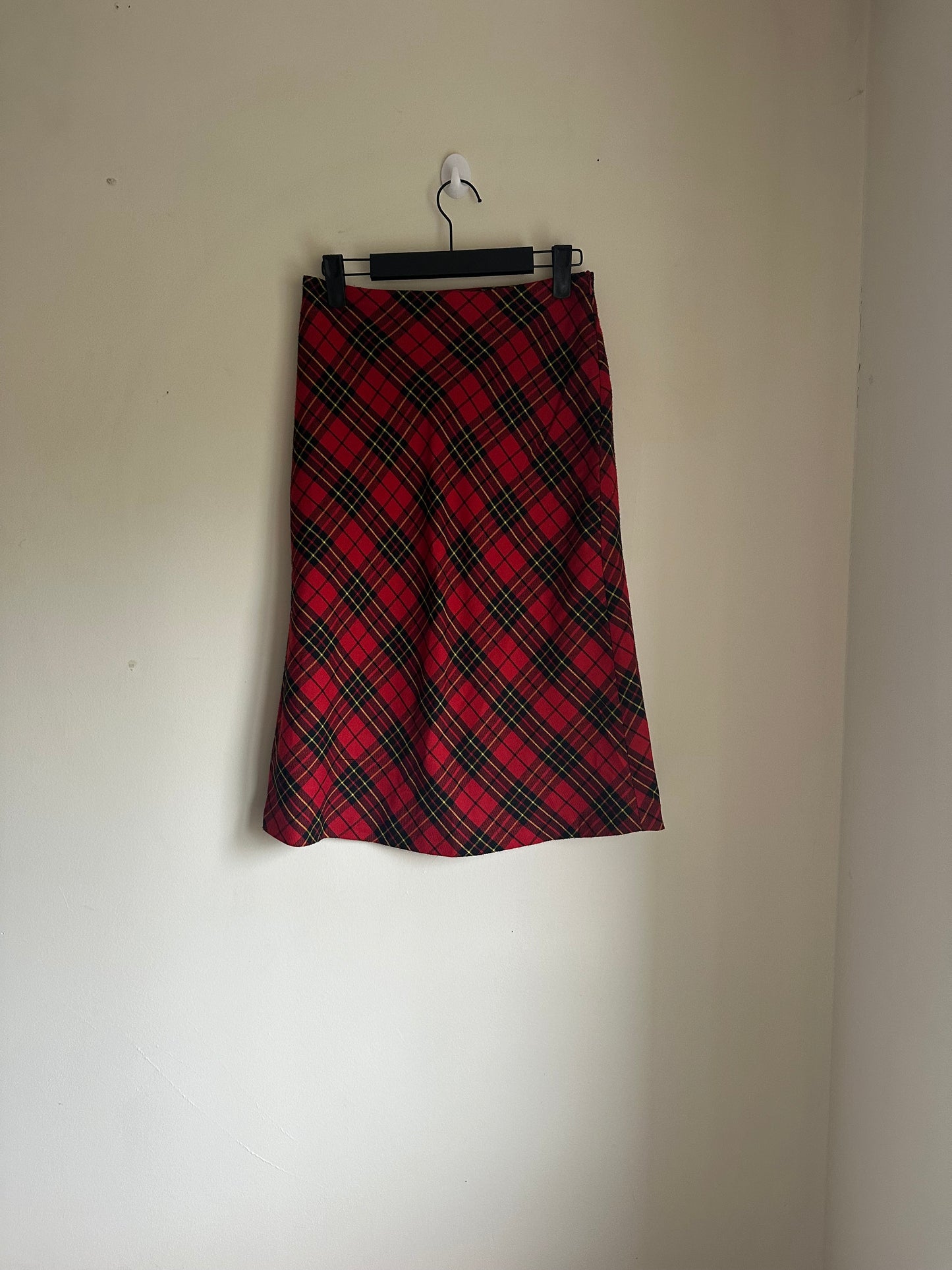 Tartan midi skirt