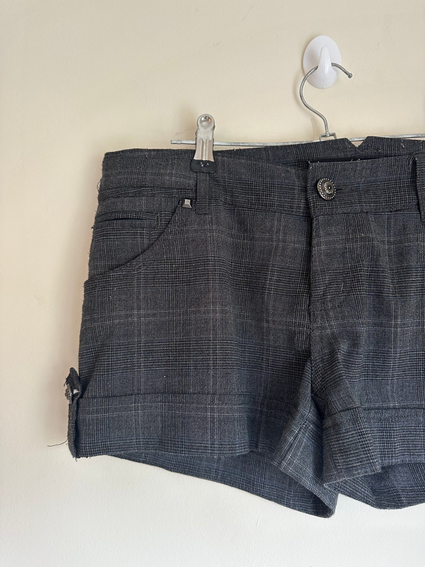 Dark plaid shorts