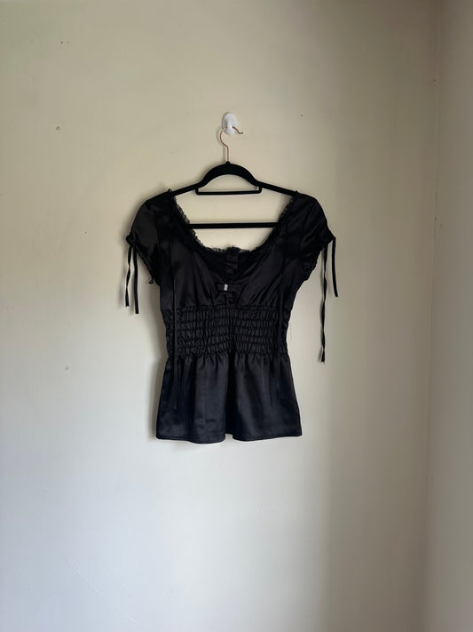 Rouched shiny t shirt